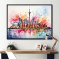 thumbnail image 2 of Designart "Sunset Cityscape of CN Tower in Toronto" Extra Large Cityscapes Framed Wall Art - Industrial Orange Toronto Hallway Framed Wall Art Decor, 2 of 7