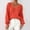 Orange, variant on Uaswgudfs Women's V-Neck Ribbed Sweater: Pearl Embellishment, Long Sleeve Warmth for Fall/Winter Semi-Formal Wear