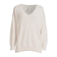 thumbnail image 3 of Dreamers By Debut Women's Oversized Tunic V Neck Sweater, Midweight, 3 of 5