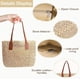 thumbnail image 3 of Bolso de hombro de paja para mujer, bolsos grandes de paja tejidos a mano Bolso de mano con asa Bolsos de paja para playa de verano Bolso bandolera bohemio (06-beige), 3 of 5