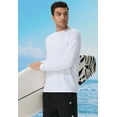 thumbnail image 5 of Satankud Mens Sun Protection UPF 50+ Shirts Long Sleeve Swim Rash Guard Shirt Workout Running Athletic UV Gym Surf Hiking White XL, 5 of 9