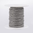 thumbnail image 2 of 1m 3.28 Feet 304 Stainless Steel Cable Chains Soldered Oval Stainless Steel Color 2.5x2x0.5mm, 2 of 2