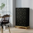 thumbnail image 5 of HLR 6 Drawer Wood Large Dresser for Bedroom, All Age Modern Chest of Drawers with Gold Trim, Black, 5 of 7