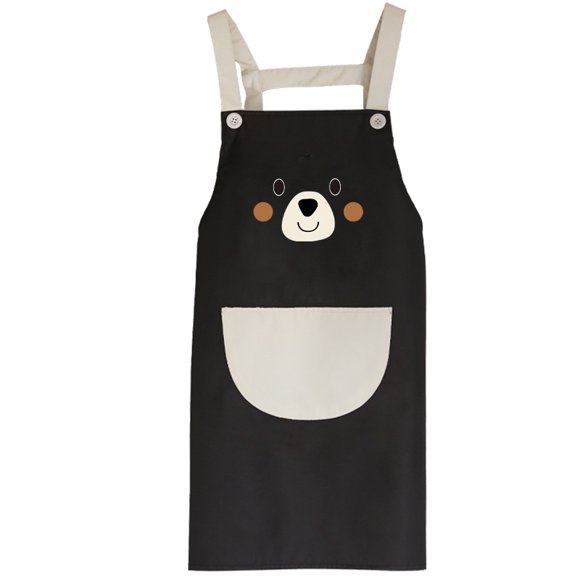 Delantal impermeable con diseño de oso de dibujos animados para mujer