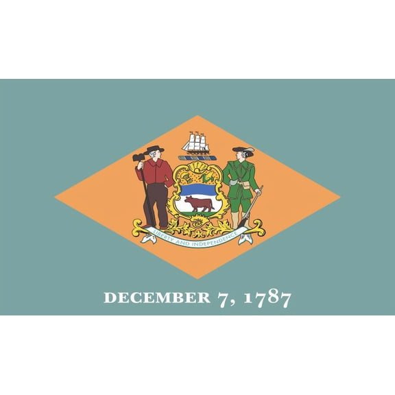 5in x 3in Delaware State Flag Sticker