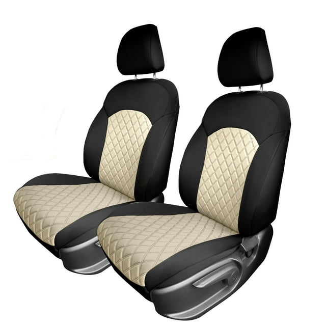 For 2019-2024 Kia Forte FH Group Neoprene Custom Fit Waterproof Car Seat Covers - Front Set Beige