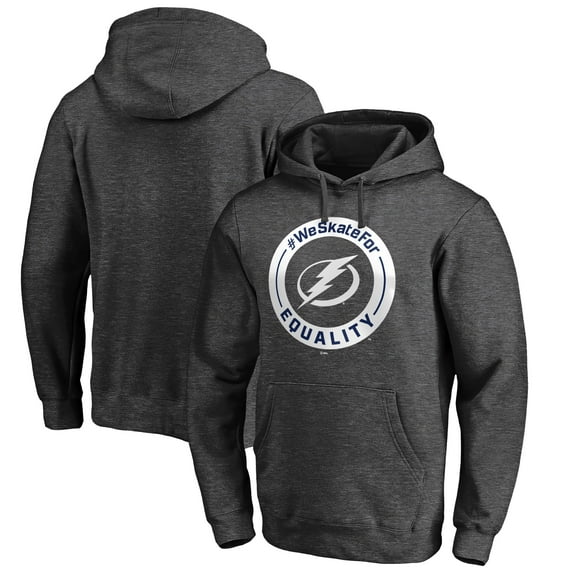 Men's Heather Gray Tampa Bay Lightning #WeSkateFor Pullover Hoodie