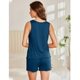 thumbnail image 4 of Ekouaer 2 Pack Womens Pajamas Set Casual Sleepwear Soft Pj Sets Tank Top and Shorts Loungewear for Summer, 4 of 6