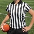 thumbnail image 5 of Murray Sporting Goods Women's Collared Black and White Stripe Referee Shirt, Official Jersey for Refs, Referee Costume, Waitresses and More (X-Small), 5 of 5