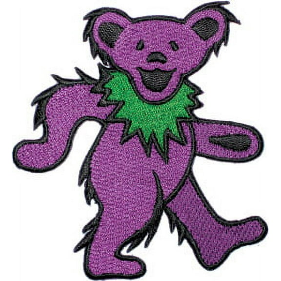 Men's Grateful Dead Purple Bear Embroidered Patch Purple