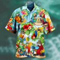 thumbnail image 3 of Camisas Hombre Manga Corta Camisa de manga corta con estampado suelto de playa para fiesta deportiva informal a la moda de primavera/verano para hombre (Sky Blue, L), 3 of 4