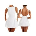 thumbnail image 2 of Gupgi Women White Summer Sleeveless Backless Mini Dress Elegant Formal Party Flowy Short Dress, 2 of 8