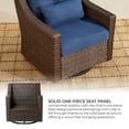 thumbnail image 5 of CHITA Outdoor Chestnut Wicker Swivel Glider Chair and Ottoman with Cushion, Blue, 5 of 13