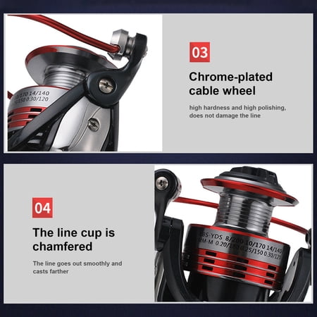 AL Metal Spinning Fishing Reel 13+1BB 5.0:1 Gear Ratio Foldable Handle