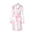 thumbnail image 4 of Lnzyyephy Womenacute;s Satin Robe, Trendy Dollar Print Long Sleeve Silky Kimono Bathrobe Sleepwear with Belt, 4 of 10