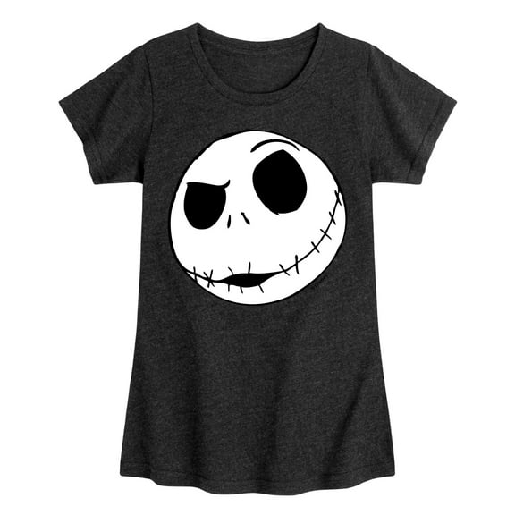 The Nightmare Before Christmas - Jack Face - Toddler And Youth Girls Short Sleeve Graphic T-Shirt