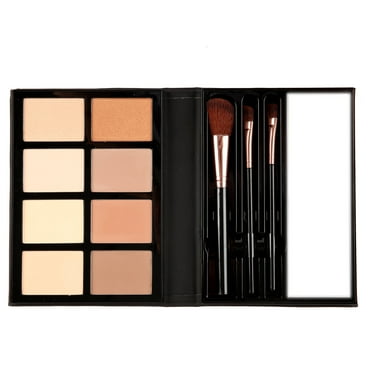 Profusion Cosmetics Trendsetter 8 Shade Contour Palette, 3 PC Brushes with Mirror Included