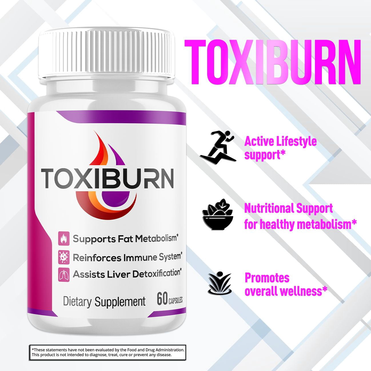 Toxiburn - Pills for Weight Loss - Energy Boosting Dietary Supplements for Weight Management and Metabolism - Advanced Ketogenic Ketones - 120 Capsules (2 Pack)