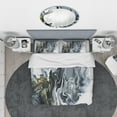 thumbnail image 3 of Designart 'White, grey and White Hand Painted Marble Acrylic' Mid-Century Modern Duvet Cover Set, 3 of 4