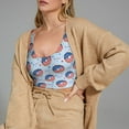 thumbnail image 7 of Bixox Women's Donut with the USA Fag Pattern Fitness Navel Tank Top U-Back Yoga Tank Top Sweatshirt Sports Bra, 7 of 7