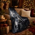 thumbnail image 3 of Arctic Wolf With Wolf And Snowy Pines Snowy Pine Forest Serene Wildlife Art Wildlife Lovers Winter Wilderness Scene Warm Flannel Blanket, Christmas Gift for Cabin and Lodge Home Decor, 3 of 9