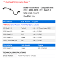 thumbnail image 2 of Brake Vacuum Hose - Compatible with 2003 - 2006, 2010 - 2011 Saab 9-3 2004 2005, 2 of 2