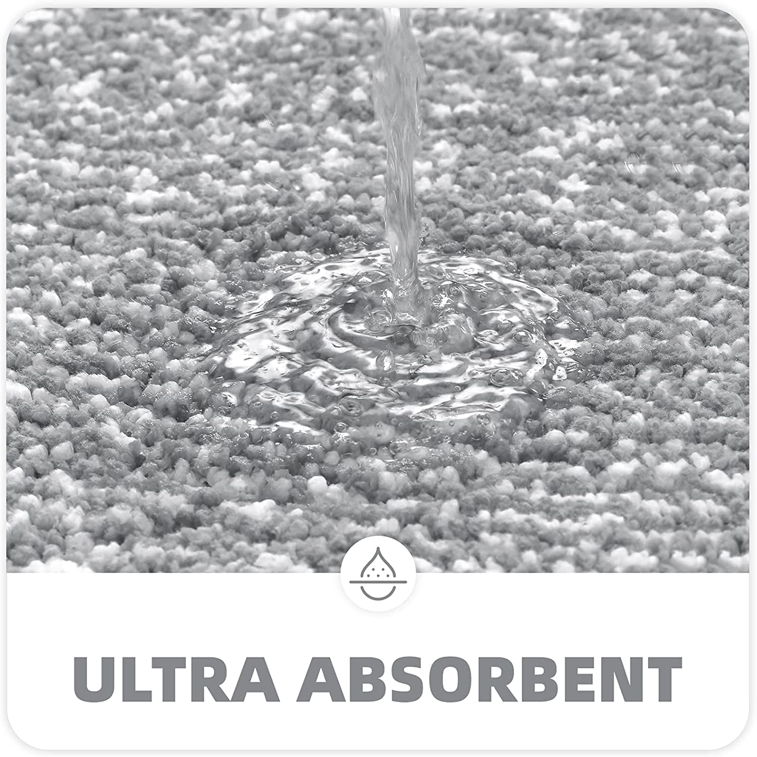 Tapis De Salle De Bain Antidérapant En Microfibre Épaisse - Forme En U, 50x60 Cm, Gris, Haute Absorption