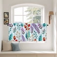 thumbnail image 2 of Spring Leaves Tier Curtains 36 Inch Length, Watercolor Leaf Botanical Nature Light Blue Cafe Short Curtains for Bathroom Over Sink, Small Kitchen Curtain Light Filtering Drapes 2 Panels 27.5"Wx36"L, 2 of 8