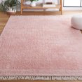 thumbnail image 3 of SAFAVIEH Easy Care Tahnee Solid Cotton Machine Washable Area Rug, Pink/Ivory, 4' x 4' Square, 3 of 12