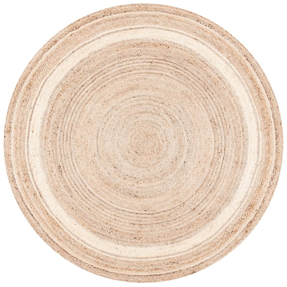SAFAVIEH Natural Fiber Ariana Bordered Area Rug, Ivory/Natural, 6' x 6' Round