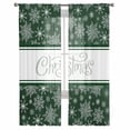thumbnail image 3 of Green Christmas Snowflake Sheer Curtains 72 Inches Long 2 Panels Set, Window Sheer Curtains for Living Room/Bedroom, Xmas Snowflake Winter Striped Light Filtering Rod Pocket Curtain 52'' x 72'' x 2, 3 of 7