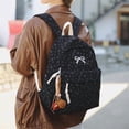 thumbnail image 4 of Yucurem Large Capacity Aesthetic Corduroy Bow Printed Backpacks, Lightweight Coquette Backpack with Bowknot for Travel Work Daily Use (Black), 4 of 7
