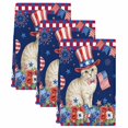 thumbnail image 2 of 4th of July Kitchen Towels Set of 3, Independence Day Patriotic Flowers Cats Navy Blue Absorbent Dish Towels for Kitchen, Microfiber Hand Towel, Quick Drying Tea Towel for Cleaning Dishcloths, 2 of 7