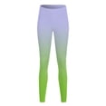 thumbnail image 4 of B91xZ Women's High Rise Ankle Knit Leggings Butt Lift Tummy Control Booty Workout Leggings,Green L, 4 of 4