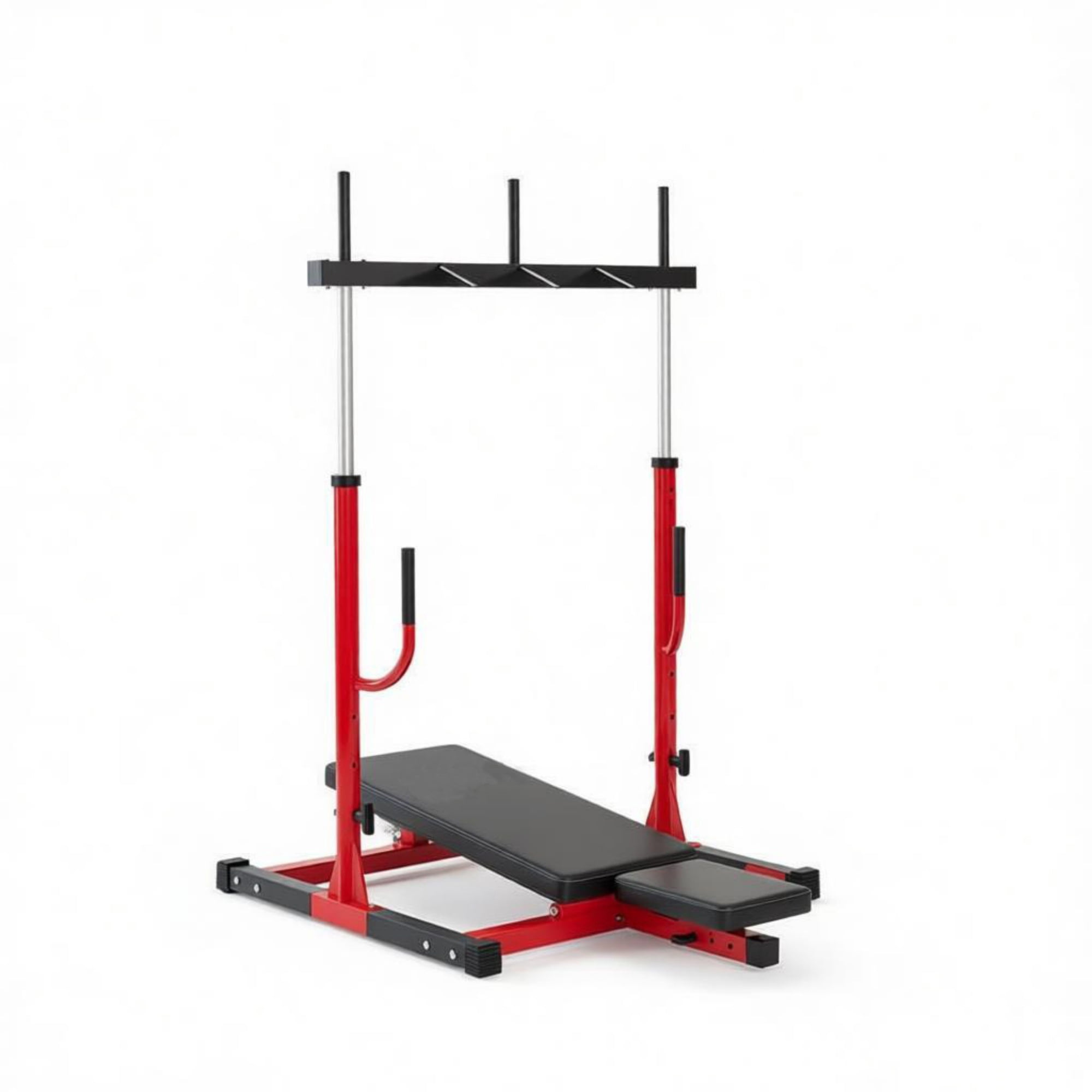 Heavy-Duty Red Vertical Leg Press Machine with Adjustable Leg, Back & Head Positions, 1" Standard Plate Compatible Strength Training Equipment