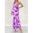 thumbnail image 4 of PRETTYGARDEN Womens Summer One Shoulder Maxi Dress Floral Sleeveless Bodycon Mesh Long Formal Wedding Guest Dresses, 4 of 8