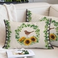 thumbnail image 2 of Spring Eucalyptus Sunflower Throw Pillow Covers, Farmhouse Birds Rustic Burlap Soft Breathable Pillow Cases with Invisible Zipper, Queen Size Pillowcases for Couch Bed Sofa Chair 20x30 Inches, 2 of 9