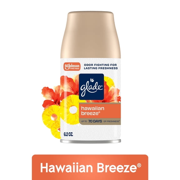 Glade Automatic Spray Refill 1 Count, Hawaiian Breeze, 6.2 oz. Total, Air Freshener