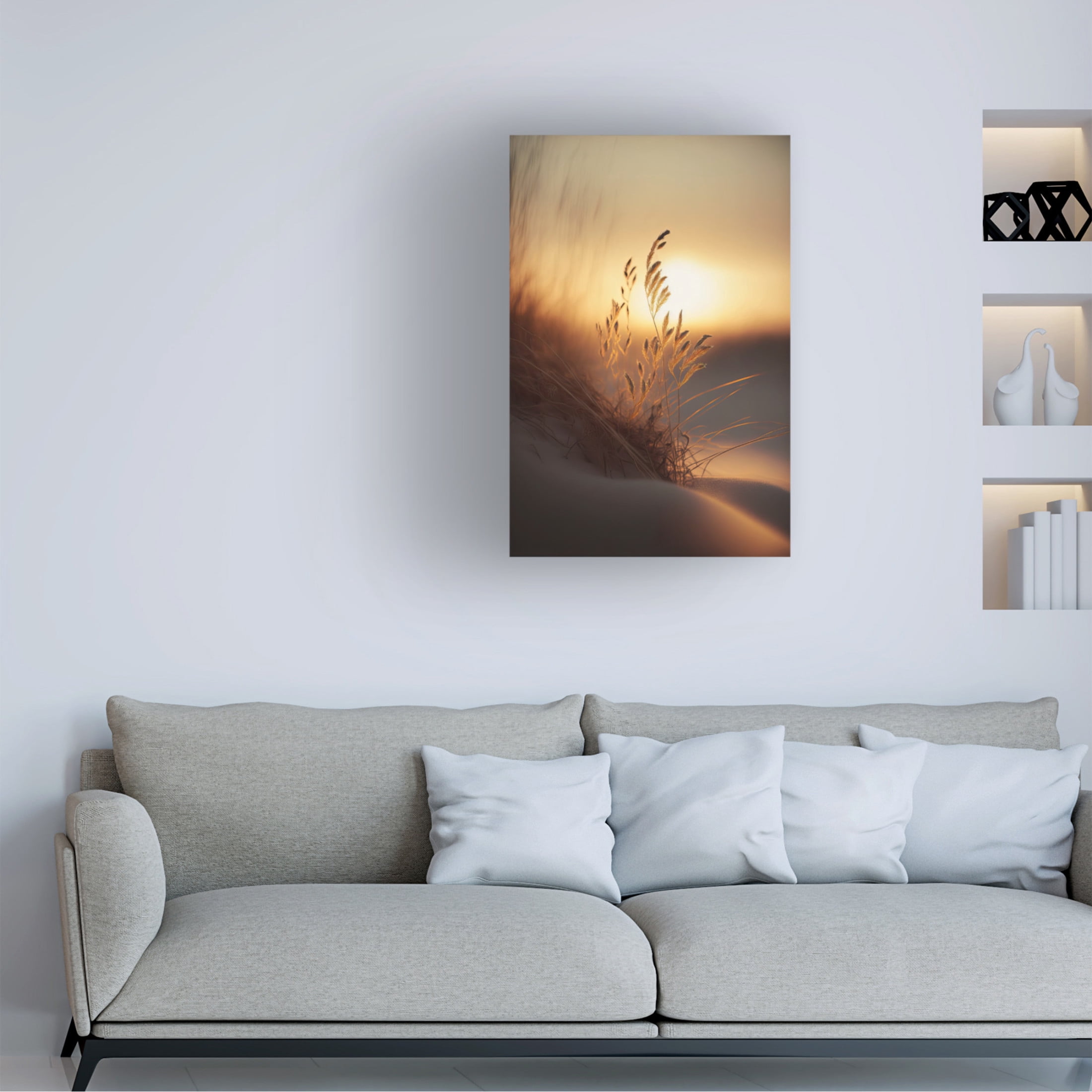 Canvas Wall Art - Treechild 'Evening Sun At The Beach' Wall Art for Living Room, Bedroom, or Office D?cor by Trademark Fine Art - 30 x 47 Inches