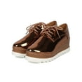 thumbnail image 5 of Women Mirror Metallic Pointy Toe Double Stacked Platform Spectator Creeper HC99, 5 of 5