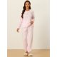 thumbnail image 3 of Pijama de Franela Allegra K manga larga y Pantalones Para Dormir Suave Invierno Rosa S, 3 of 6