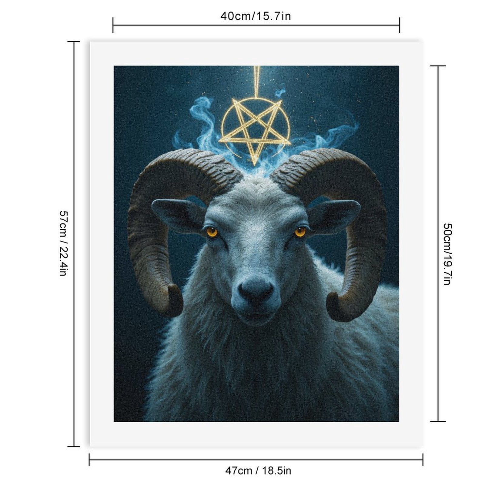 Paint By Numbers Kit for Adults Beginner - DIY Ram Illuminated Mystical Aura Canvas Painting Kits for Adults, Frameless Paint By Number for Adults for Home Wall Decor 16x20 Inch