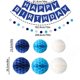 thumbnail image 4 of Decoración de cumpleaños azul, pancarta de feliz cumpleaños azul marino con bola de panal, serpentina de remolino colgante de estrella, decoraciones de guirnalda de puntos circulares, decoraciones de, 4 of 8