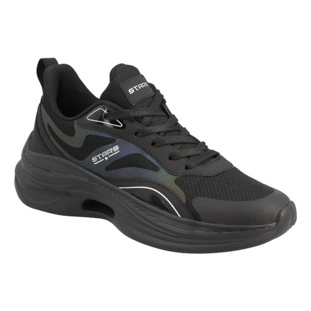 Tenis Mujer STARS Deportivo Correr Comodos negro 25.5