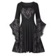 thumbnail image 1 of ICHUANYI Clearance Women's Long Sleeve Neck Gothic Lace Dress Long Sleeve Neck Dress(Gray, L) ICHUANYI WER2023081402457, 1 of 4