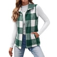 thumbnail image 5 of Fantaslook Women Plaid Outerwear Vest Lightweight Sleeveless Jackets Zipper Fall Winter Coats with Pockets, 5 of 10