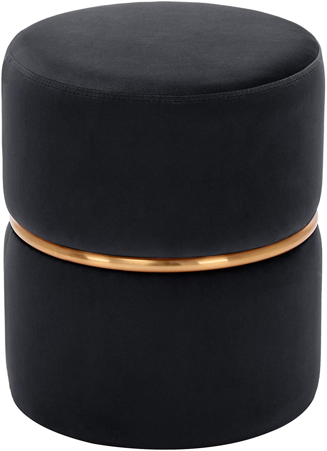 Duhome Round Ottoman Footstool Velvet Makeup Vanity Stool Small Pouf