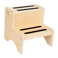 thumbnail image 4 of 2 Kids Step Stools with Handles Lightweight Sturdy Wooden Bathroom Sink Stool for Toilet Training and Bedside Use, 4 of 9
