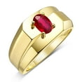 thumbnail image 6 of RYLOS Men's Rings 14K Yellow Gold Ring Classic Solitaire 7X5MM Oval Shape Gemstone Designer Band Ruby July Birthstone Rings For Men Size 8, 6 of 7