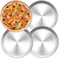 thumbnail image 1 of Pizza Tray Set Of 4, Stainless Steel Round Pizza Shape Pizza Baking Tray For Baking In The Oven, 26 Cm, Healthy Durable, Easy To Clean Dishwasher, 1 of 4